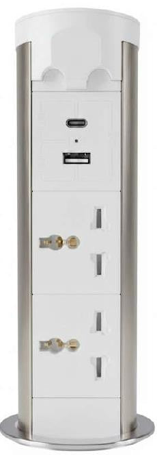 Hafele 822.91.228 E-LIFT SOCKET U10502U-2AC WH.NI.BR