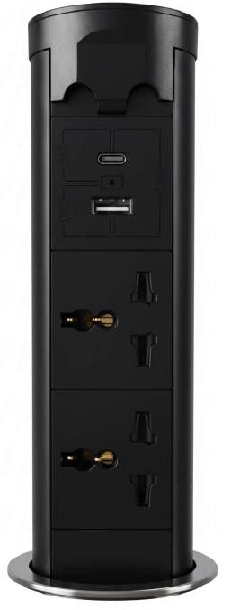 Hafele 822.91.229 E-LIFT SOCKET U10502V-2AC BLA.NI.BR.