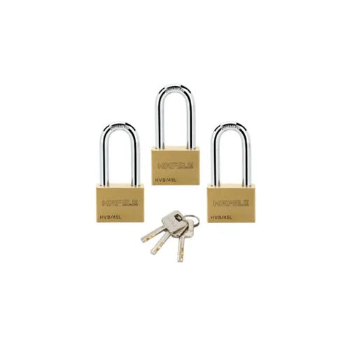 Hafele 482.01.945 PADLOCK (Key Alike) 3X HVB/45L BRASS MATT