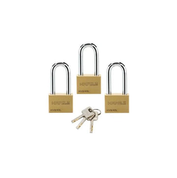 Hafele 482.01.945 PADLOCK (Key Alike) 3X HVB/45L BRASS MATT