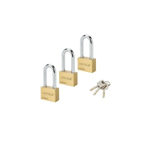 Hafele 482.01.945 PADLOCK KA3XHVB/45L BRASS MATT - 0