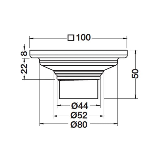 Hafele 485.61.240 FLOOR DRAIN MAG.LINE 100X100 SS304