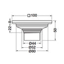 Hafele 485.61.240 FLOOR DRAIN MAG.LINE 100X100 SS304-2
