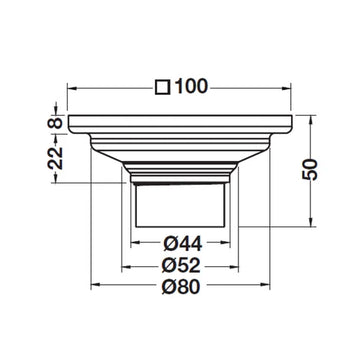 Hafele 485.61.240 FLOOR DRAIN MAG.LINE 100X100 SS304 - 0