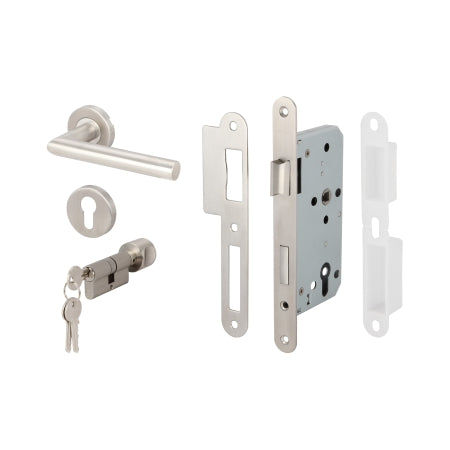 Hafele 499.10.100 LEVER HANDLE SET PC ST.ST.MATT (Entrance)