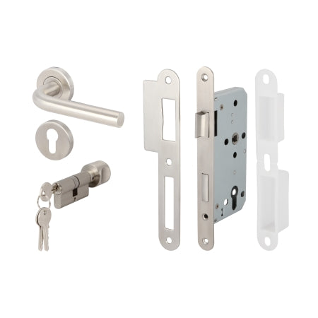 Hafele 499.10.101 LEVER HANDLE SET PC ST.ST.MATT (Entrance)