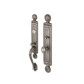 Hafele 499.94.120  GRIP HANDLE LOCK ENTRANCE ANTIQUE NICKEL