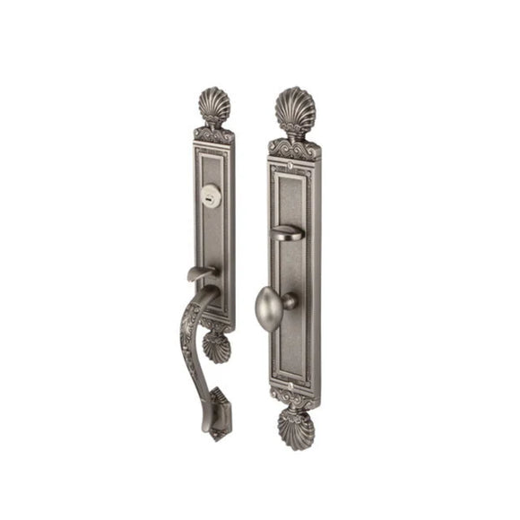 Hafele 499.94.120  GRIP HANDLE LOCK ENTRANCE ANTIQUE NICKEL