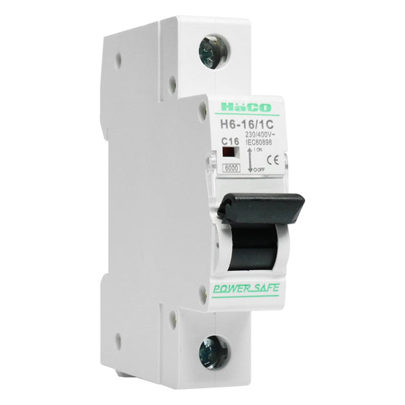 HACO-H6-16/1C MCB 1P 16A 6kA