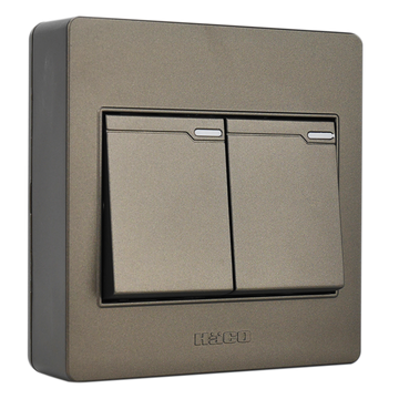 Haco-M3N-S21-CC 2 Gang 1 Way (Choco)