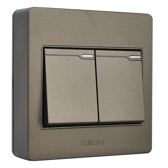 Haco-M3N-S21-CC 2 Gang 1 Way (Choco)