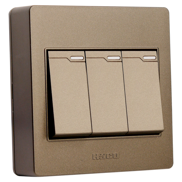 Haco-M3N-S31-CC 3 GANG SWITCH (CHOCO COLOR)