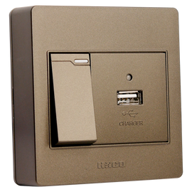 Haco-M3N-USB2S-CC USB SOCKET (CHOCO)