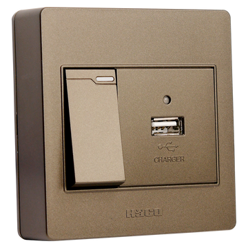 Haco-M3N-USB2S-CC USB SOCKET (CHOCO)