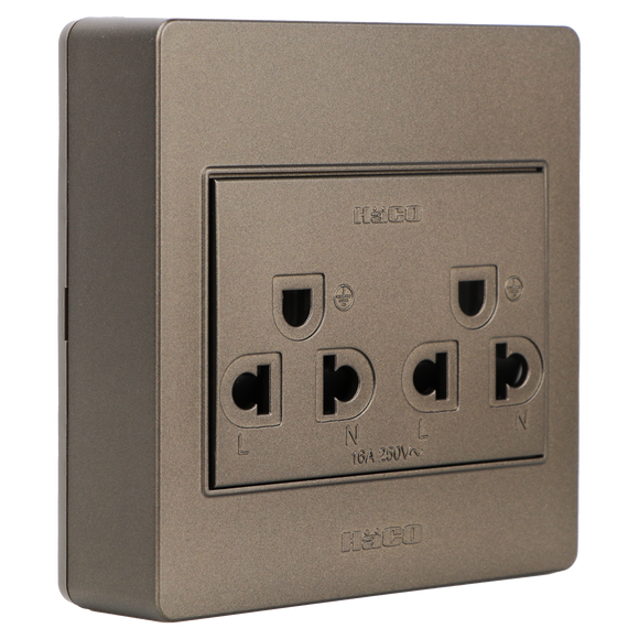 Haco-M3N-E20-CC Double Socket (Choco)