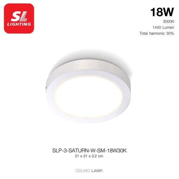 SL Surface Mounted Downlight - White (18W 65K) [P-3-SATURN-W-SM-18W65K]