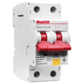 Haco RO4-25C/30 RCBO 2P 25A 230VAC 30mA 10kA