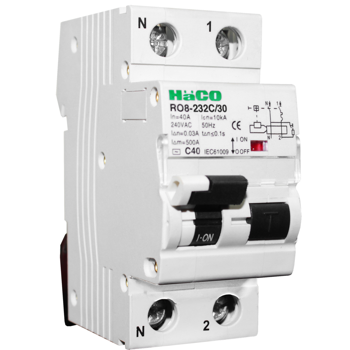 Ro8 Component Haco RO8-232C/30 RCBO 20A 240V 10kA | Easy Hardware
