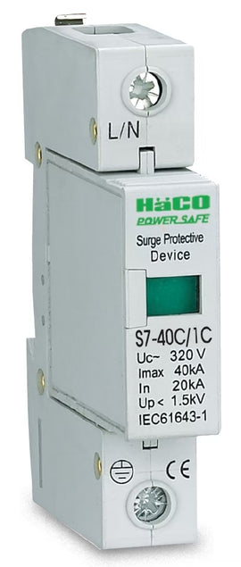 Haco S7-40C/1C SPD 220-320V, Imax 40kA In20kA, Up < 1.5kV