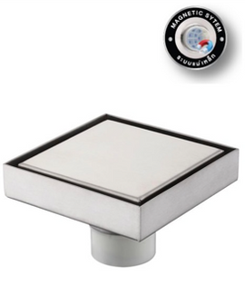 Hafele 485.61.248 FLOOR DRAIN Magnetic.Tile Insert. 4x4" SUS304