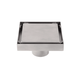 WS TSD-100T 4" Stainless Steel Floor Drain with Tile Insert Grate