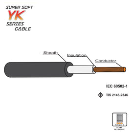 Yazaki CU/XLPE/PVC 4X1C X 10mm [YK-FD-0.6/1 KV-CV 4X10 mm] Per Meter