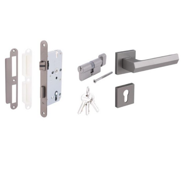 Hafele 489.11.040 LEVER HDL ENT ZI.GREY METAL