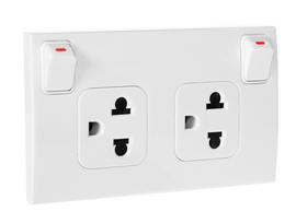 Haco W816UV2S Duplex 3 Pin Set (White Color)